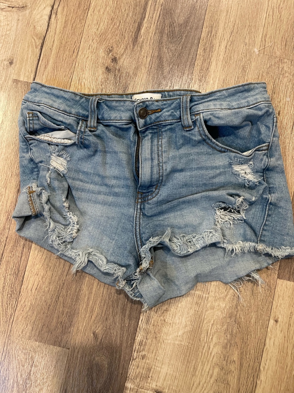 Studio Distressed Light Blue Denim Shorts
